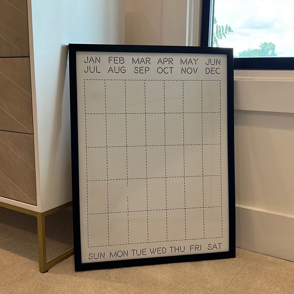 Dry erase calendar
